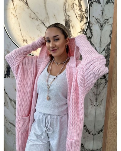 Kardigan perła By o la la...! różowy