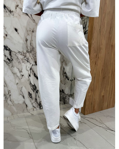 Spodnie troczki By o la la...! śmietankowe