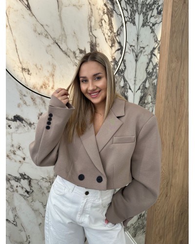 Marynarka krótka dresowa EMO ciemny beż