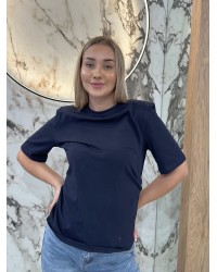 T-shirt marszczony poduszki By o la la...! granatowy