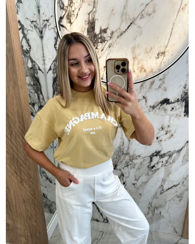 Spodnie dresowe banany By o la la...! śmietanowe