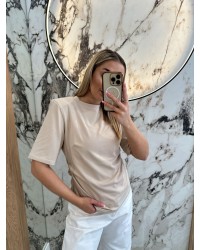 T-shirt marszczony poduszki By o la la...! beżowy