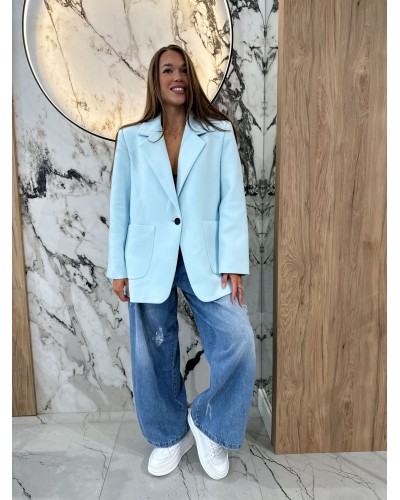 Marynarka oversize z kieszeniami EMO błękitna