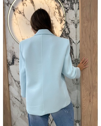 Marynarka oversize z kieszeniami EMO błękitna