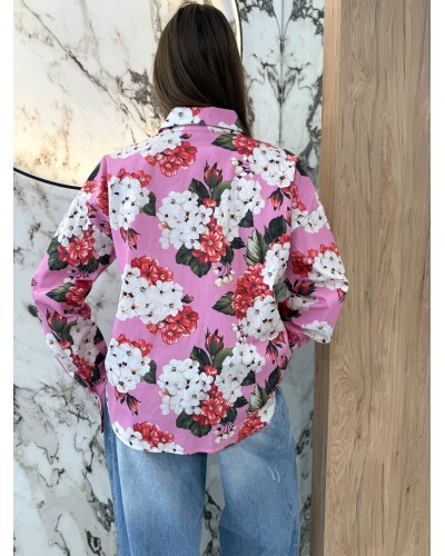 Koszula w kwiaty La Milla różowa