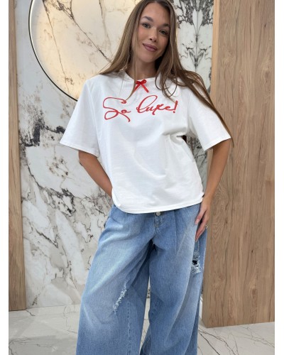 T-shirt So Luxe La Milla śmietanowo - czerwony