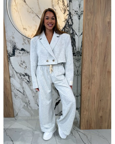 Komplet dresowy z marynarką EMO szary