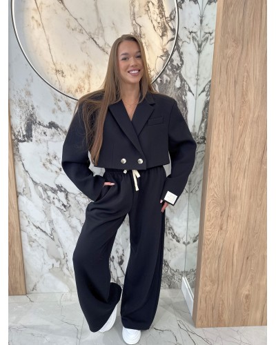 Komplet dresowy z marynarką EMO czarny