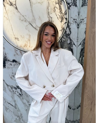 Marynarka krótka materiałowa EMO jasny beż