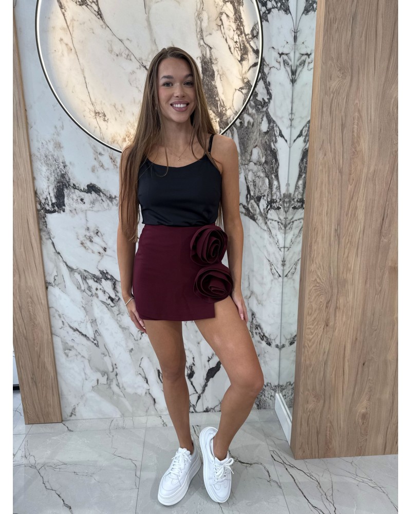 Spódnico-spodenki róże Belluci burgund