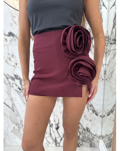 Spódnico-spodenki róże Belluci burgund