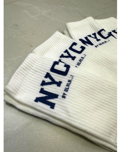 Skarpetki NYC By o la la...! granatowy napis