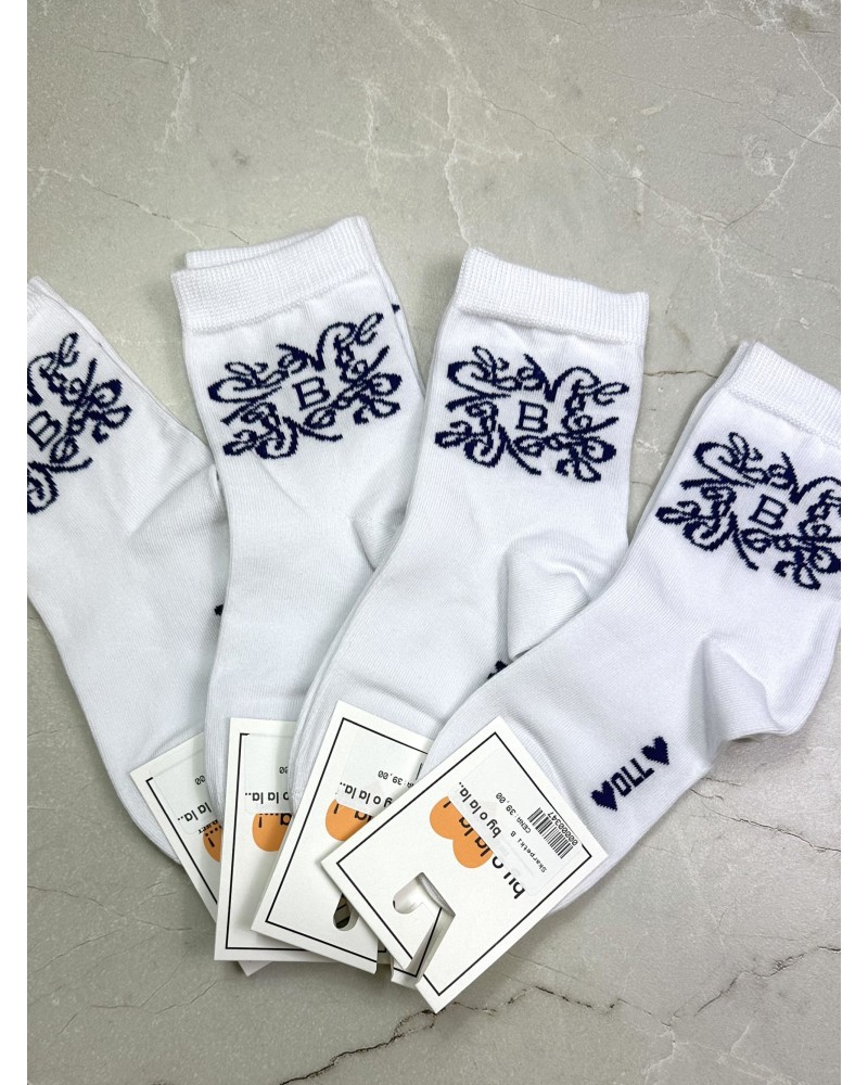 Skarpetki By o la la...! granatowe logo