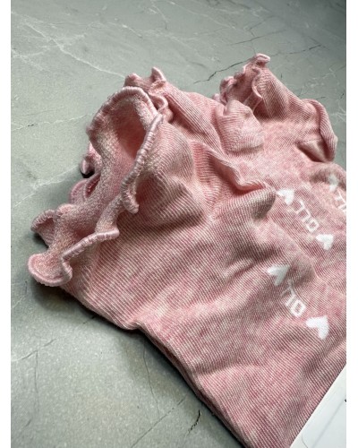 Skarpetki z falbanką By o la la...! różowe