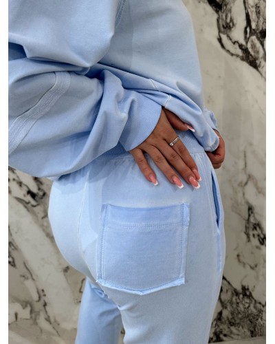 Spodnie dresowe serduszka dekatyzowane By o la la...! błękitne