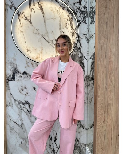 Marynarka "B" lniana By o la la...! różowa