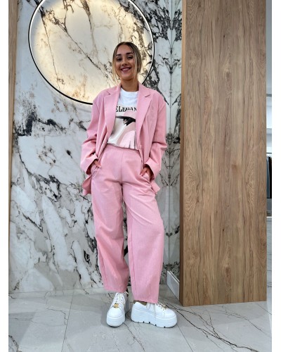 Marynarka "B" lniana By o la la...! różowa