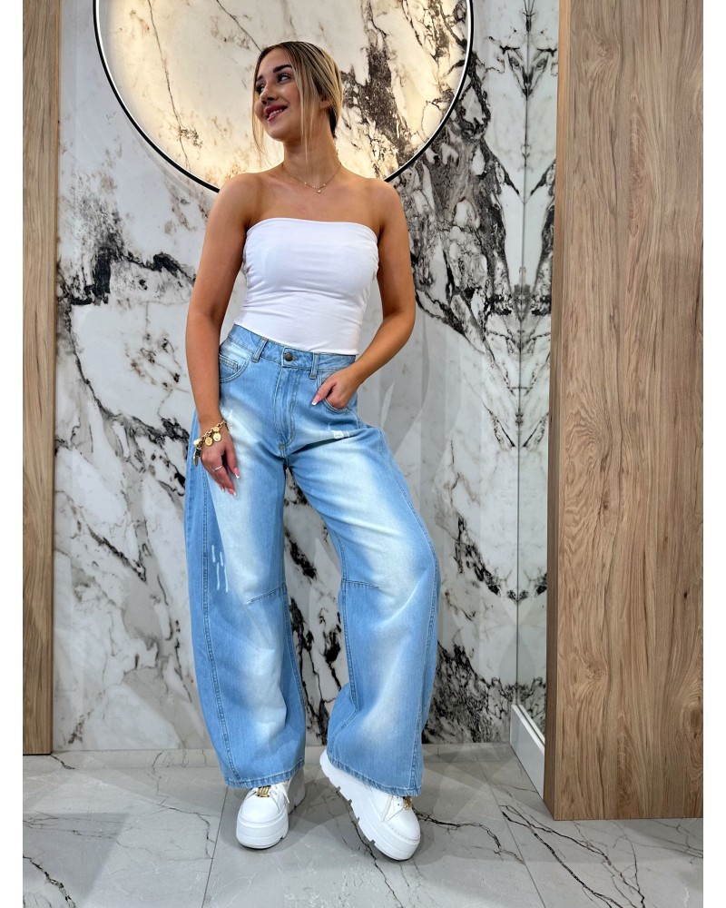 Spodnie jeansowe banany z przeszyciami By o la la...!