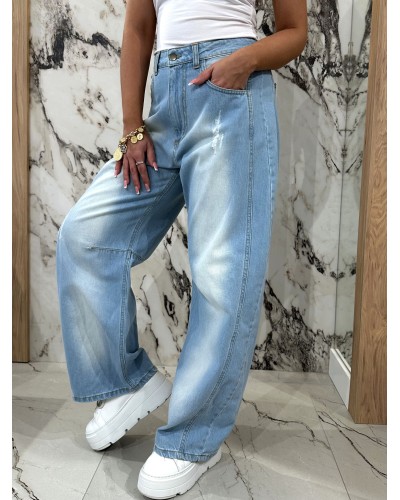 Spodnie jeansowe banany z przeszyciami By o la la...!