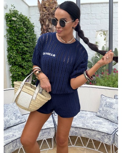 Komplet dzianinowy La Milla granatowy