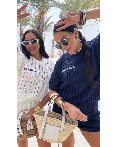 Komplet dzianinowy La Milla granatowy