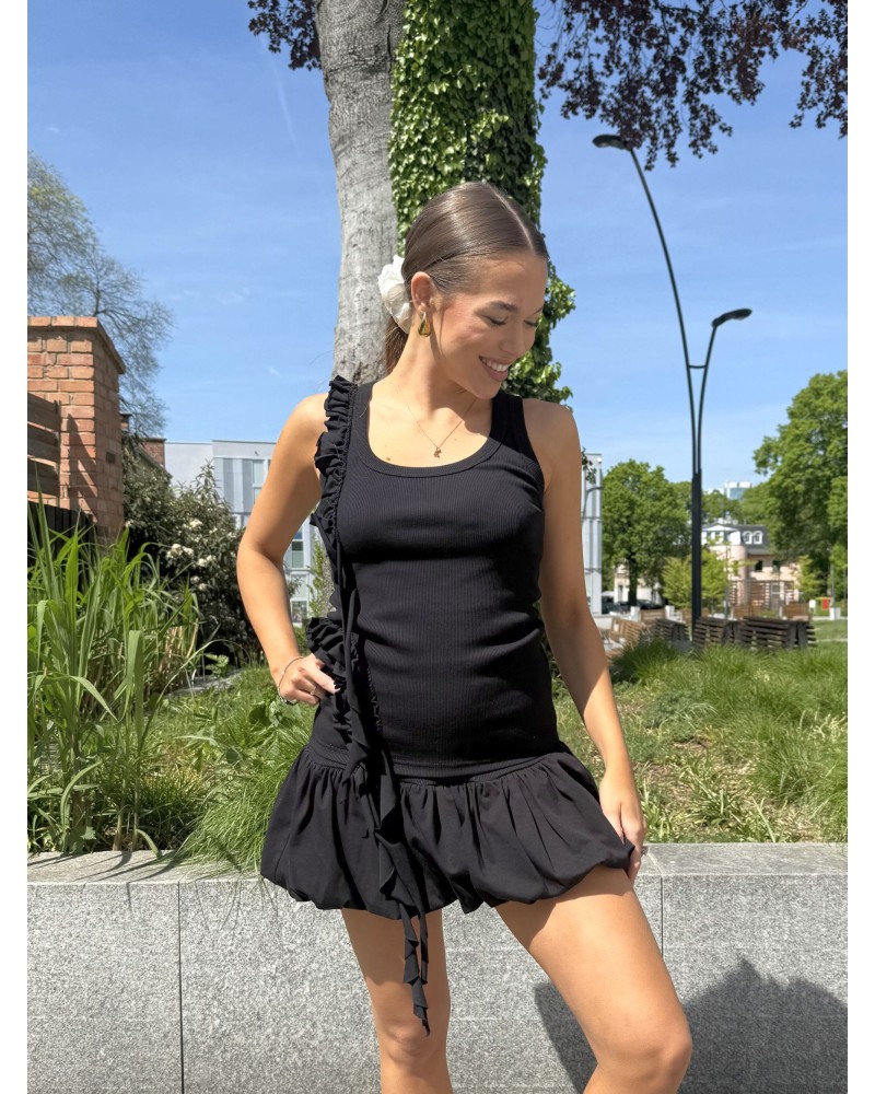 Bokserka z falbanką By o la la...! czarna