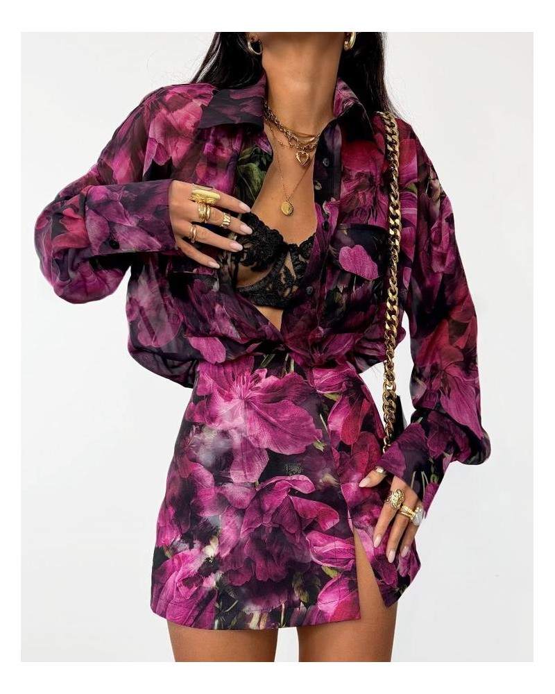 Koszula zwiewna La Milla kwiaty