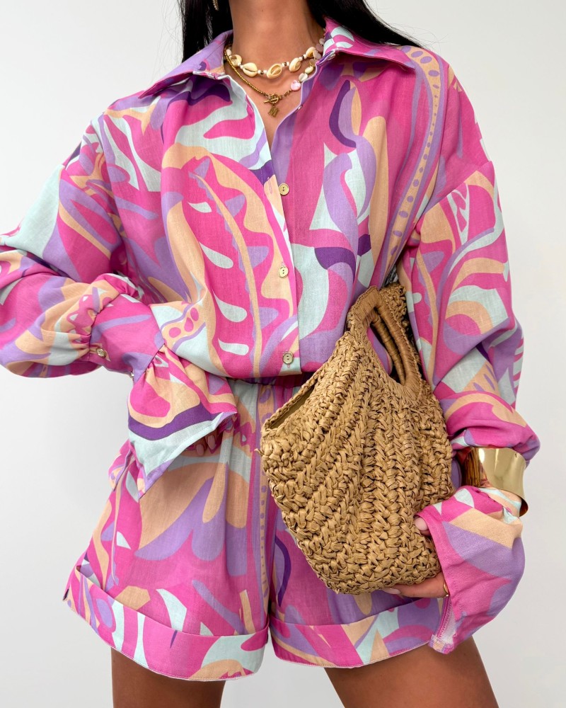 Komplet kolorowy koszula + spodenki La Milla multi kolor