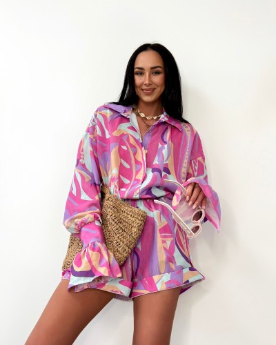 Komplet kolorowy koszula + spodenki La Milla multi kolor