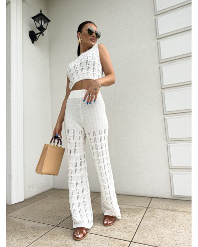 Komplet ażurowy By me ecru