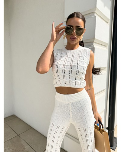 Komplet ażurowy By me ecru