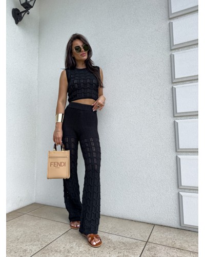 Komplet ażurowy By me czarny