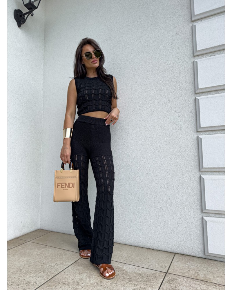 Komplet ażurowy By me czarny