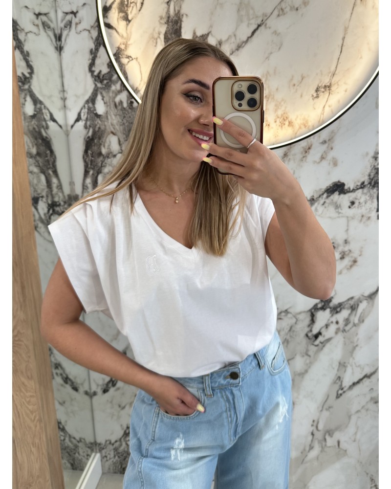 T-shirt nietoperz "B" By o la la...! biały