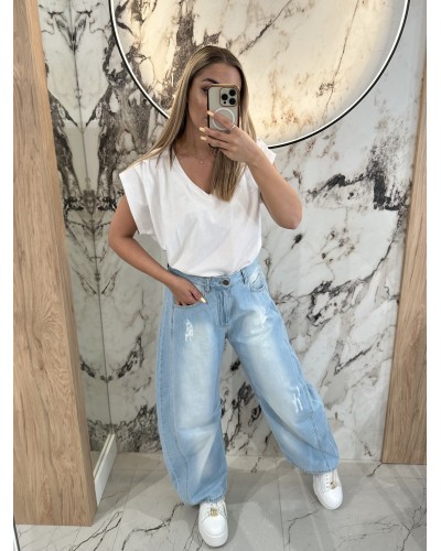 T-shirt nietoperz "B" By o la la...! biały