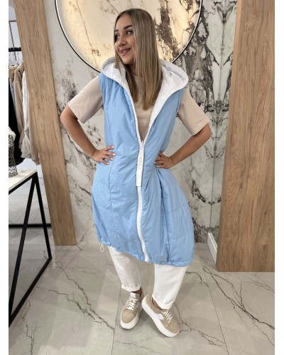 Kamizelka długa By o la la...! błękitna