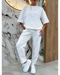 Spodnie troczki By o la la...! śmietankowe