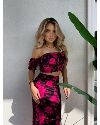 Komplet maxi BY ME czarny z różem