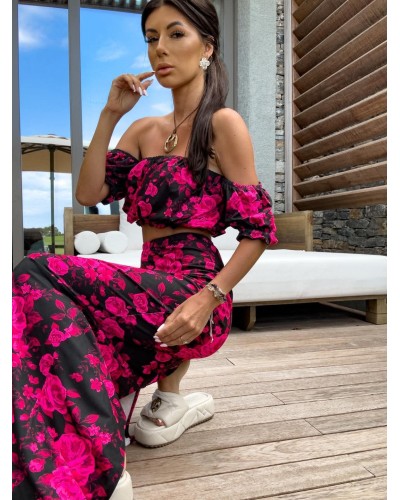 Komplet maxi BY ME czarny z różem