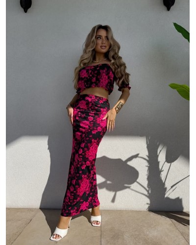 Komplet maxi BY ME czarny z różem