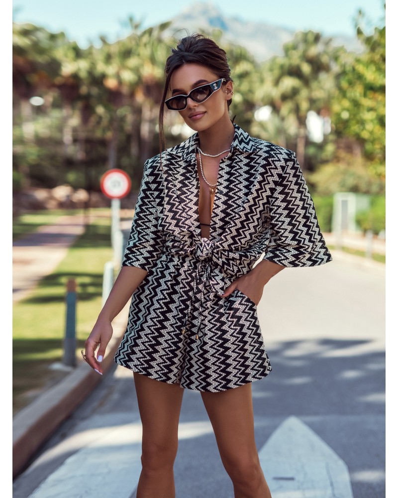 Komplet Zygzak La Milla czarno biały