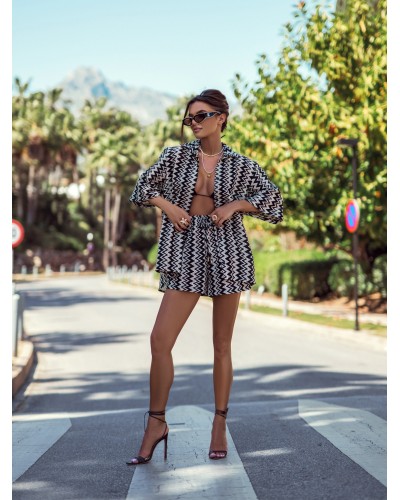 Komplet Zygzak La Milla czarno biały