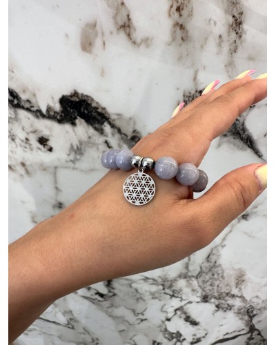 Bransoletka marmurek By o la la...! szara ciemna/srebrna kratka