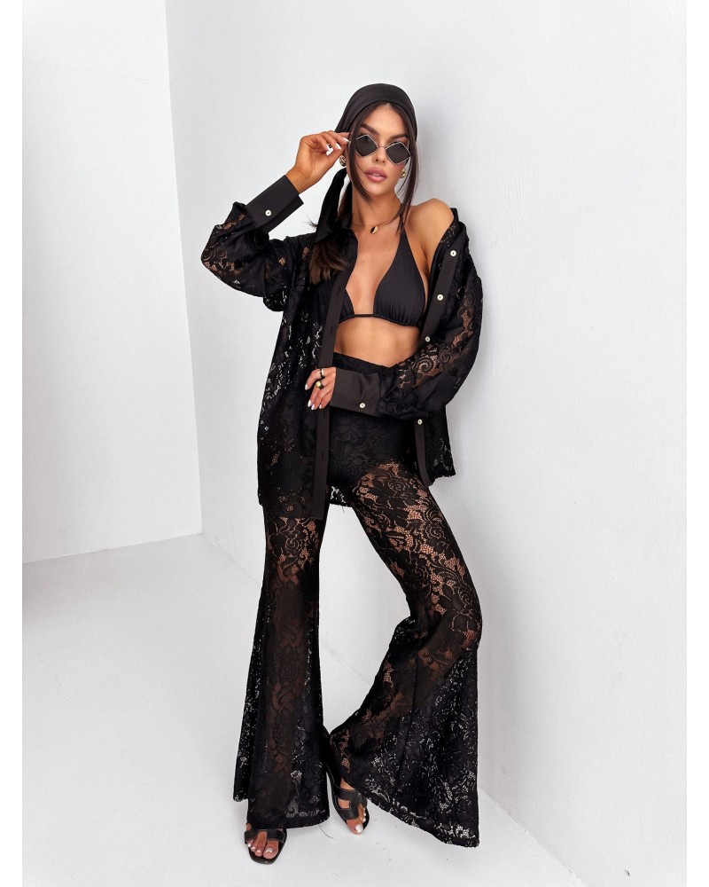 Spodnie koronkowe Nela czarne