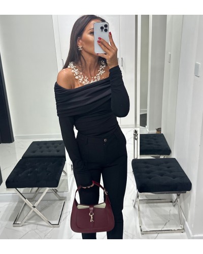 Body z odkrytymi ramionami BELLUCI czarne