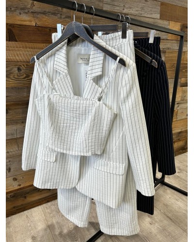 Garnitur w paski By o la la...! biały