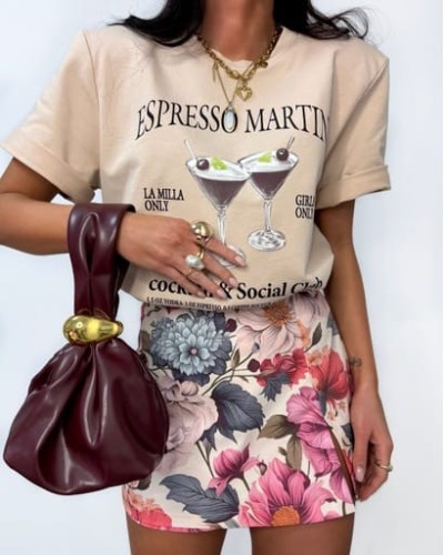 T-shirt Espresso Martini La Milla beżowy