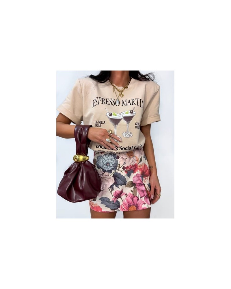 T-shirt Espresso Martini La Milla beżowy