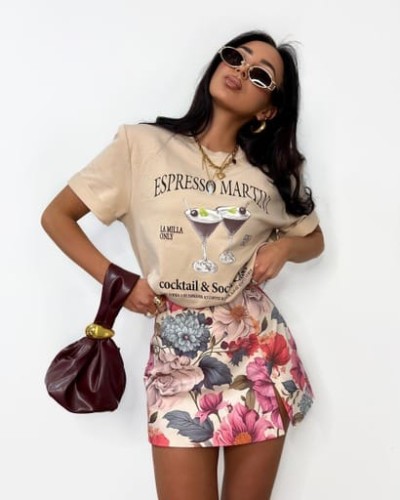 T-shirt Espresso Martini La Milla beżowy