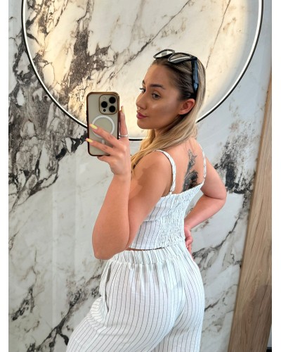 Garnitur w paski By o la la...! biały